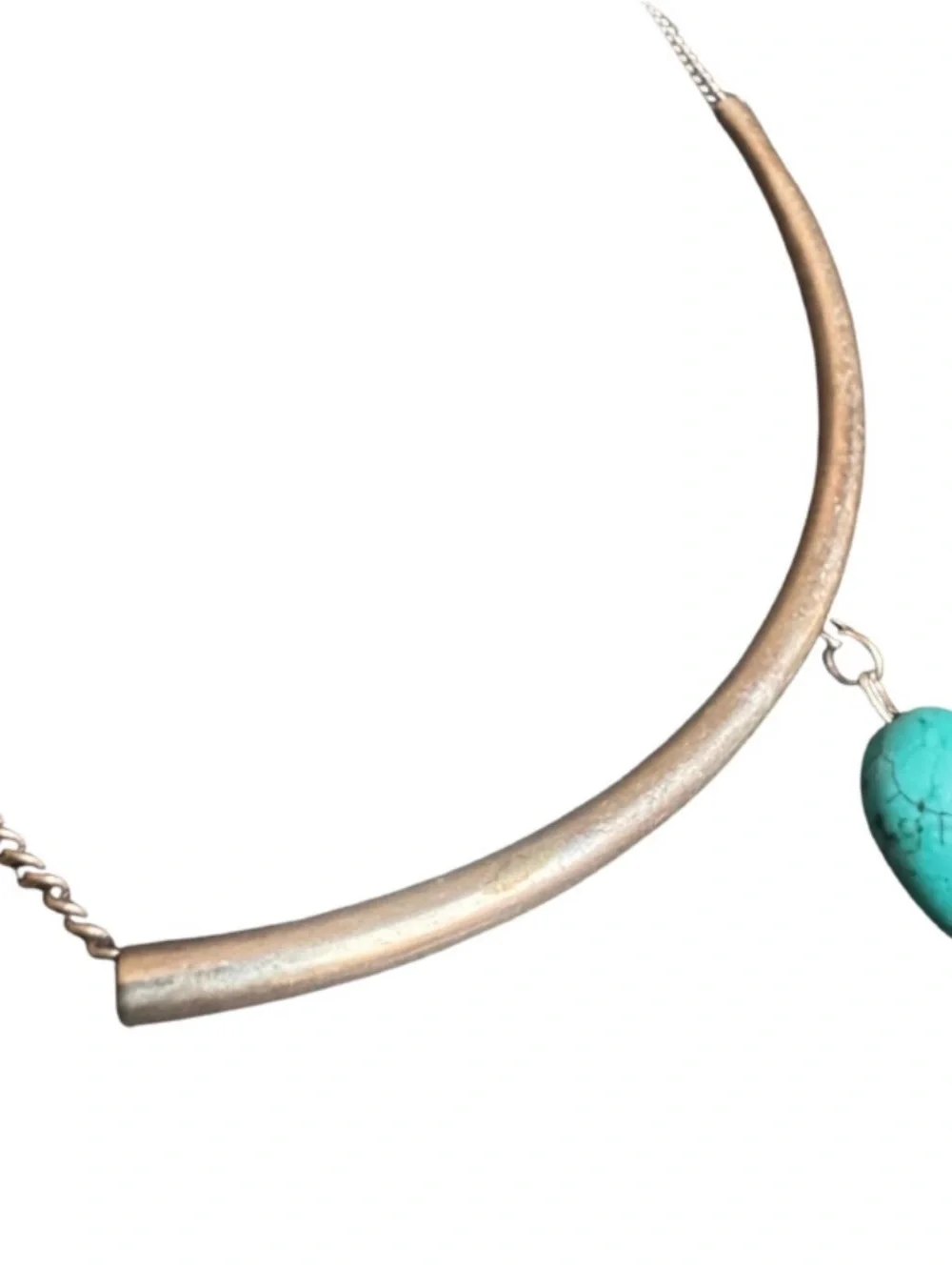 Authentic Black Web Turquoise Necklace
